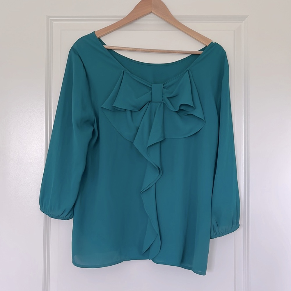 The Limited Evergreen Blouse with Bow on Back